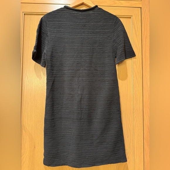 COS Rolled Neck Short Sleeve Cotton Ribbed Dress / xsmall - Picture 4 of 10